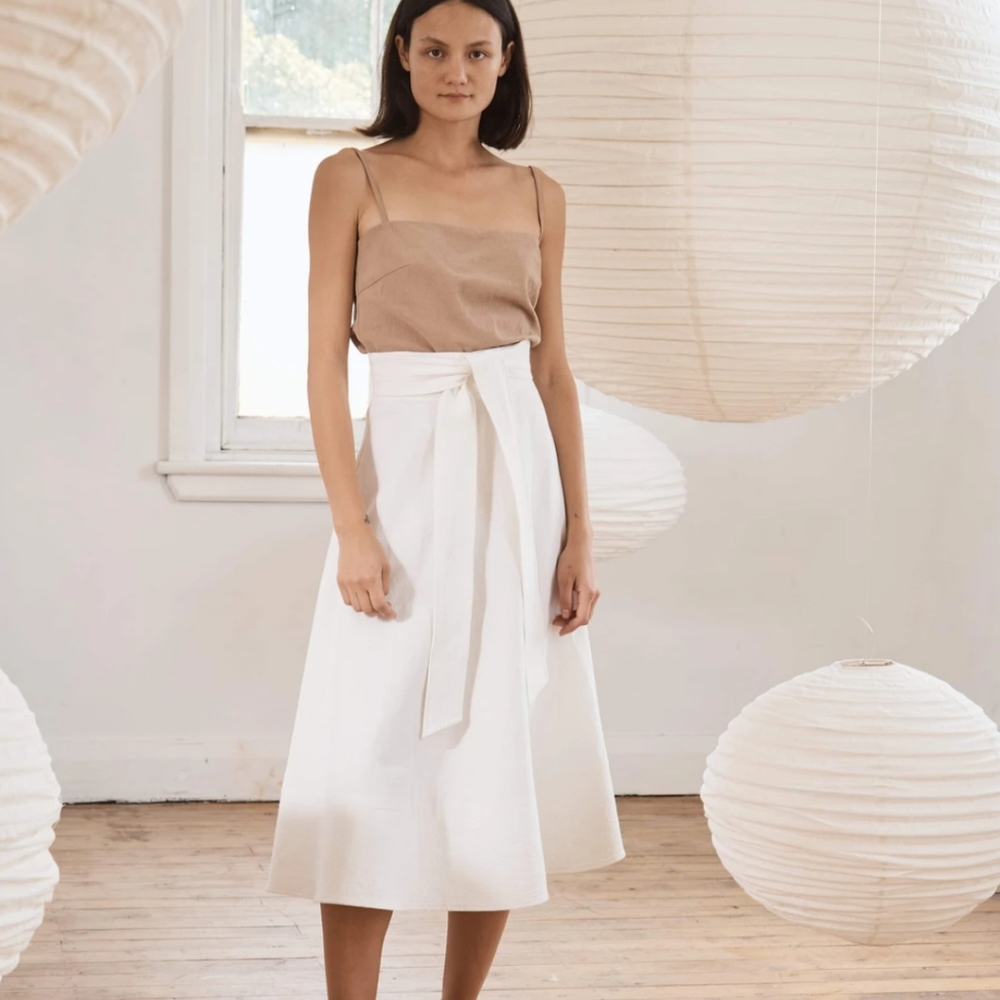 St. Agni Anzu Linen Cotton Crop Top